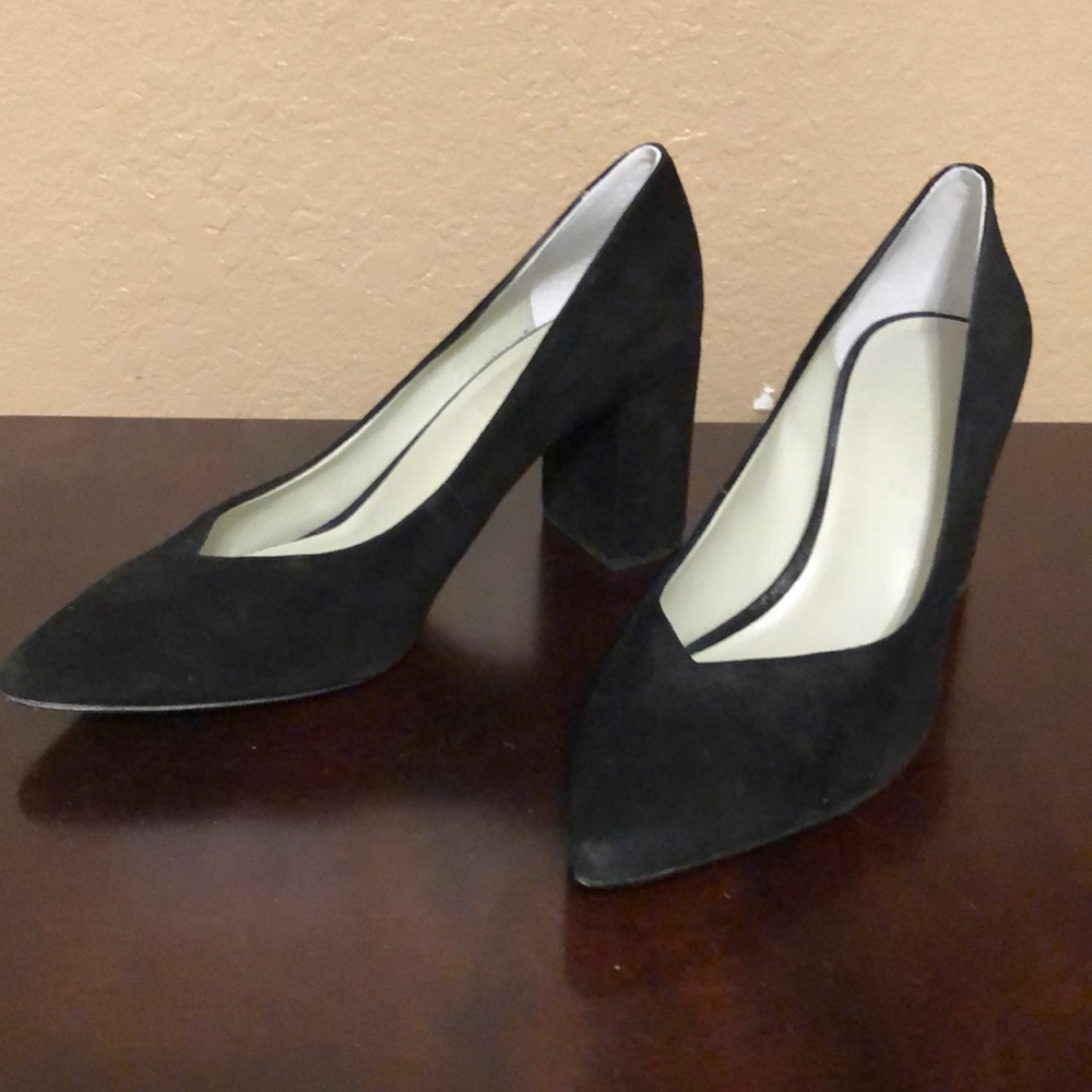 COPY - Black velvet/suede block heels